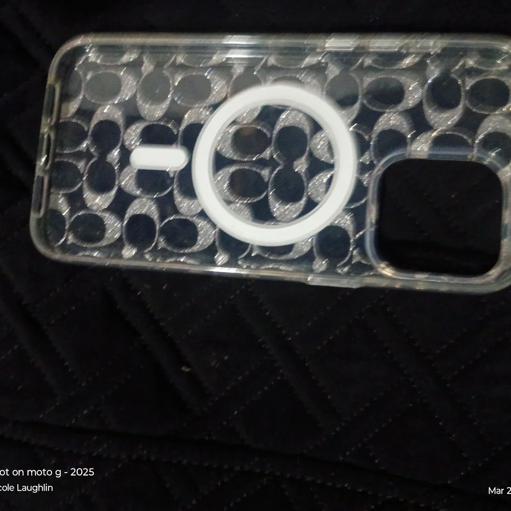 Coach Clear Glitter Logo MagSafe Phone Case - Pink